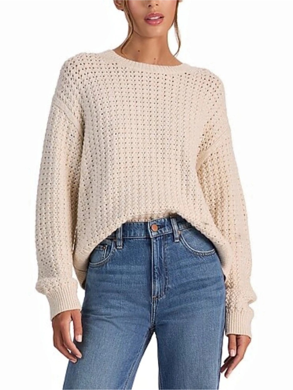 alice + olivia Knit Sweater in Cream Size Medium NWT